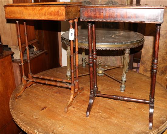 A mahogany jardiniere table and another W.46cm